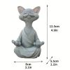 1pc Whimsical Cat Sculpture, Buddha Meditating Cat Statue,
