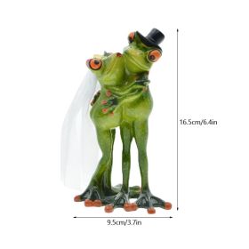NORTHEUINS Resin Leggy Couple Frog Figurine Modern Creative Wedding Animal Statue for Interior Home Desktop Decor Accessories (Color: b)