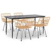 5 Piece Patio Dining Set Poly Rattan