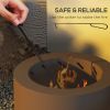 Outsunny Smokeless Fire Pit, 19" Portable Wood Burning Firepit with Poker, Low Smoke Camping Bonfire Stove