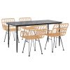 5 Piece Patio Dining Set Poly Rattan