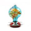 Hummingbird Feeder for Outdoors Hand Blown Colorful Glass Feeder