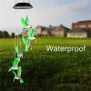 LED Colorful Solar Power Wind Chime Crystal Hummingbird Butterfly