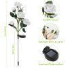 2Pcs Solar Powered Lights Outdoor Rose Flower LED Decorative Lamp