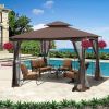 10x10 Outdoor Patio Gazebo Canopy Tent With Ventilated Double Roof And Mosquito net