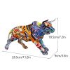 NORTHEUINS Graffiti Painting Resin Bull Figurines