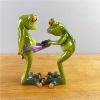 NORTHEUINS Resin Leggy Couple Frog Figurine Modern