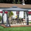 10x10 Outdoor Patio Gazebo Canopy Tent With Ventilated Double Roof And Mosquito net