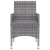 5 Piece Patio Dining Set with Cushions Poly Rattan and Glass
