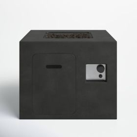 24'' H x 30'' W Concrete Outdoor Fire pit (Color: Charcoal)