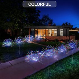 1 Pack Solar Firework Light Outdoor, With Stake (Color: Multicolor, size: 8 Mode 60LEDS)