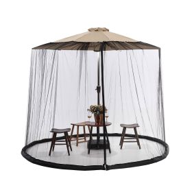 Outdoor Mosquito Net for garden umbrella Mosquito Netting Curtain for Courtyard/Patio/Cantilever/Tilting umbrella Mosquito mesh (Color: Black, size: 300x230CM(7-10FT))