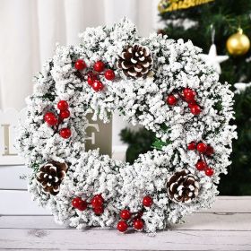 Christmas Wreath Merry Christmas Decorations Ornaments Front Door Hanging Window Wreaths Props Background Xmas Tree Decoration (Color: 2)