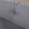 [VIDEO provided] 6 - Person Fan-shaped Rattan Suit Combination with Cushions and Table,Suitable for Garden