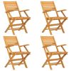 5 Piece Patio Dining Set Solid Wood Teak