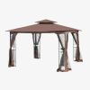 10x10 Outdoor Patio Gazebo Canopy Tent With Ventilated Double Roof And Mosquito net