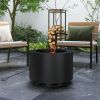 Outsunny Smokeless Fire Pit, 19" Portable Wood Burning with Poker, Low Smoke