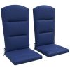 Outsunny 2 Piece Adirondack Chair Cushions, 59 x 20.5 x 2 inch Outdoor Chair Cushions for Fire Pit Chairs with Seat, Back, Ties