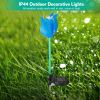 2Pcs Solar Powered Tulip Garden Light Wind Mill Waterproof Landscape Stake Lamp