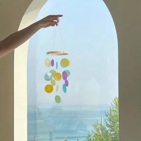 1pc Colorful Suncatchers Natural Shell Wind Chimes, Home Decorations Hanging Ornaments, Kindergarten Hanging Ornaments Creative Gifts (Color: colorful, Style: Shell Wind Chimes)