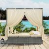 Adjustable Sun Bed With Curtain; High Comfort; With 3 Colors