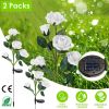 2Pcs Solar Powered Lights Outdoor Rose Flower LED Decorative Lamp