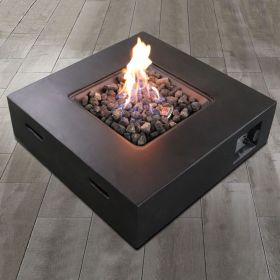 Fiber Reinforced Concrete Propane/Natural Gas Fire pit table (Color: as Pic)