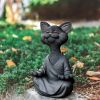1pc Whimsical Cat Sculpture, Buddha Meditating Cat Statue,