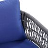 K&K 4-Piece Boho Rope Patio Furniture Set, Outdoor Furniture with Acacia Wood Table