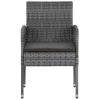 5 Piece Patio Dining Set Poly Rattan Gray