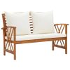 4 Piece Patio Lounge Set with Cushions Solid Acacia Wood