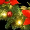 Christmas Wreath with LED Lights Green 23.6" PVC