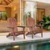 Wooden Outdoor Folding Adirondack Chair Set of 2