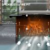 Outsunny 2-in-1 Smokeless Fire Pit, BBQ Grill, 25" Portable Wood Burning Firepit with Cooking Grate, Ash Tray & Poker