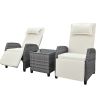 U_Style Outdoor Rattan Two-person Combination With Coffee Table