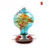 Hummingbird Feeder for Outdoors Hand Blown Colorful Glass Feeder