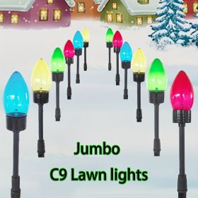 1 Pack 12 In 1 C9 Pointed Bubble Color Lawn Lights, Solar (Items: Solar  Powered C9 Lights)
