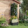 Outsunny Galvanized Raised Garden Bed, 24" x 24" x 11.75" with Trellis Tomato Cage