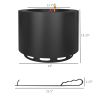Outsunny Smokeless Fire Pit, 19" Portable Wood Burning with Poker, Low Smoke