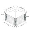 10x10 Outdoor Patio Gazebo Canopy Tent With Ventilated Double Roof And Mosquito net