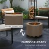 Outsunny Smokeless Fire Pit, 19" Portable Wood Burning Firepit with Poker, Low Smoke Camping Bonfire Stove