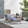 Outsunny Patio Wicker Adirondack Chair with Ottoman