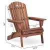 Wooden Outdoor Folding Adirondack Chair Set of 2
