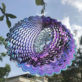 1pc 3D Hanging Wind Spinner Outdoor Decor For 3D Garden Wind Chimes Metal Yard Spinners 3D Stainless Steel Spinner Gifts Tree Of Life 3D Spinner With (Color: colorful)