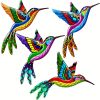 1pc/4pcs, Metal Hummingbird Wall Art Decor, Metal Colorful Birds 3D