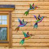 1pc/4pcs, Metal Hummingbird Wall Art Decor, Metal Colorful Birds 3D