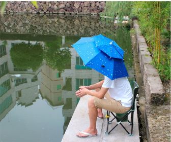 Quick Shade Personal Umbrella Hat (Color: Blue)