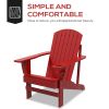 Outsunny Wooden Adirondack Chair, Outdoor Patio Lawn Chair with Cup Holder, Weather Resistant Lawn Furniture, Classic Lounge for Deck, Garden
