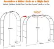 Black Garden Arch Arbors, 6-8ft,