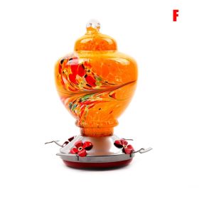 Hummingbird Feeder for Outdoors Hand Blown Colorful Glass (Color: f)